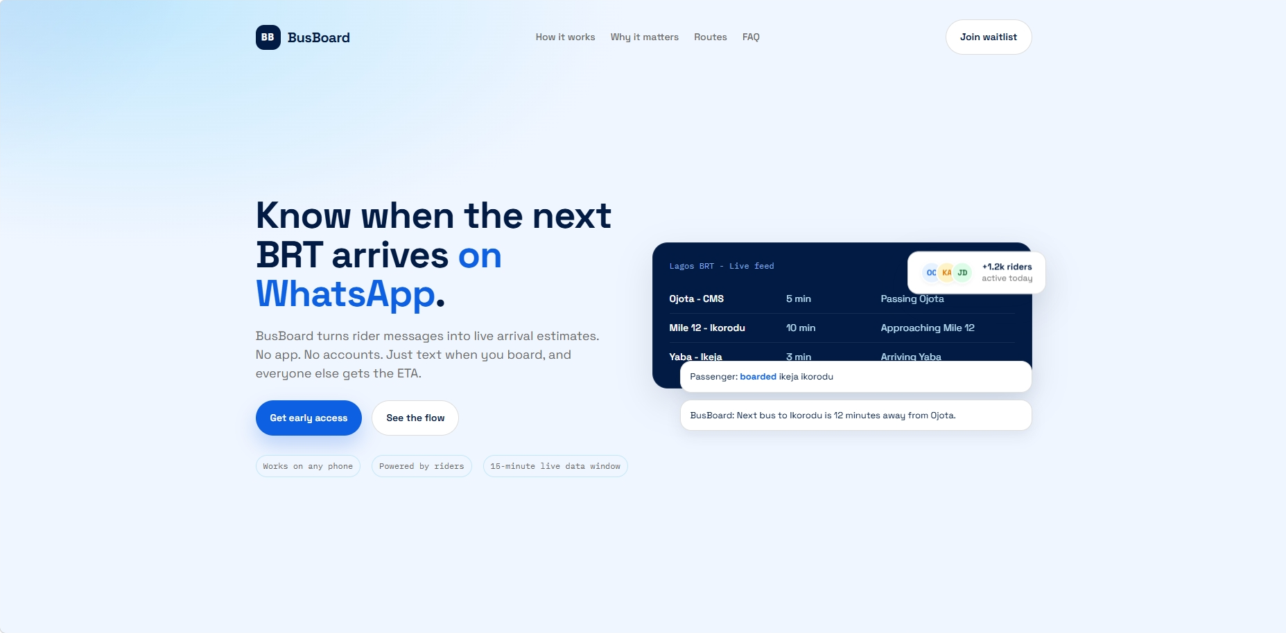 BusBoard app mockup